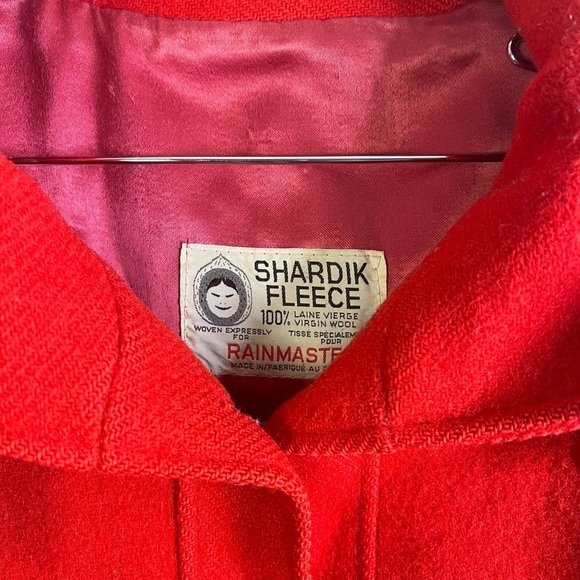 SHARDIK FLEECE RAINMASTER 100% WOOL COAT INUIT RED COAT VINTAGE WOVEN COAT SMALL - Picture 11 of 13
